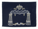 Dark Blue Velvet Tallit & Tefillin Bags - Pillars