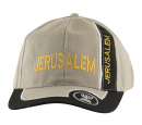 Baseball Cap with Jerusalem and Menorah Design - Tan