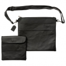 Faux Leather Tallit and Tefillin Bag Set with Shoulder Strap  Black