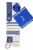 Ateret Acrylic Tallit Set, Menorah Motif and Bible Words - Blue and Gold Stripes