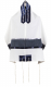Ronit+Gur+Tallit+Set+with+Silver+Diamond+Pattern+on+Blue+Stripes