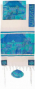 Emanuel Woven Cotton and Silk Tallit - Jerusalem Gate in blue