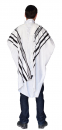Gilboa Wool Tallit Light Weight Non Slip with Black Stripes by Talitnia
