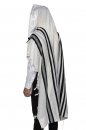 LaMenatzeach Victory Wool Tallit Non Slip Prayer Shawl - Black Stripes