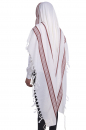 Hallel Wool Tallit Non Slip Prayer Shawl - Maroon Melange Stripes