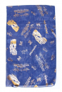 Womans Head Scarf Gold Jerusalem Images with Dove, Lion & Psalm Verse � Blue