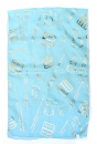 Sky Blue/Turquoise Chiffon Head Scarf - Ten Commandments Design