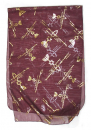Womans Head Covering with Menorah, Star of David and Fish Design - Maroon